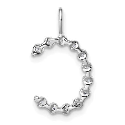 LGWP 14K White Gold 3/8 carat Lab Grown Diamond VS+ F+ Complete Alphabet C Pendant