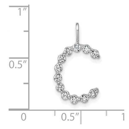 LGWP 14K White Gold 3/8 carat Lab Grown Diamond VS+ F+ Complete Alphabet C Pendant