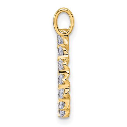 LGYP 14K Yellow Gold 1/2 carat Lab Grown Diamond VS+ F+ Complete Alphabet D Pendant
