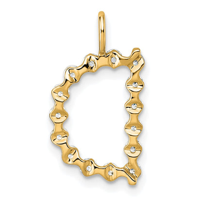LGYP 14K Yellow Gold 1/2 carat Lab Grown Diamond VS+ F+ Complete Alphabet D Pendant
