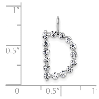 LGWP 14K White Gold 1/2 carat Lab Grown Diamond VS+ F+ Complete Alphabet D Pendant