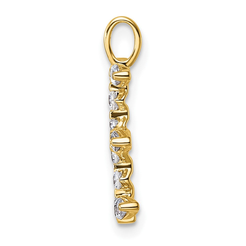 LGYP 14K Yellow Gold 1/2 carat Lab Grown Diamond VS+ F+ Complete Alphabet E Pendant