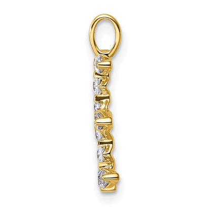 LGYP 14K Yellow Gold 1/2 carat Lab Grown Diamond VS+ F+ Complete Alphabet E Pendant