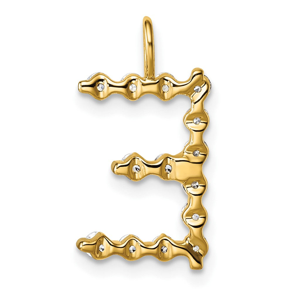 LGYP 14K Yellow Gold 1/2 carat Lab Grown Diamond VS+ F+ Complete Alphabet E Pendant