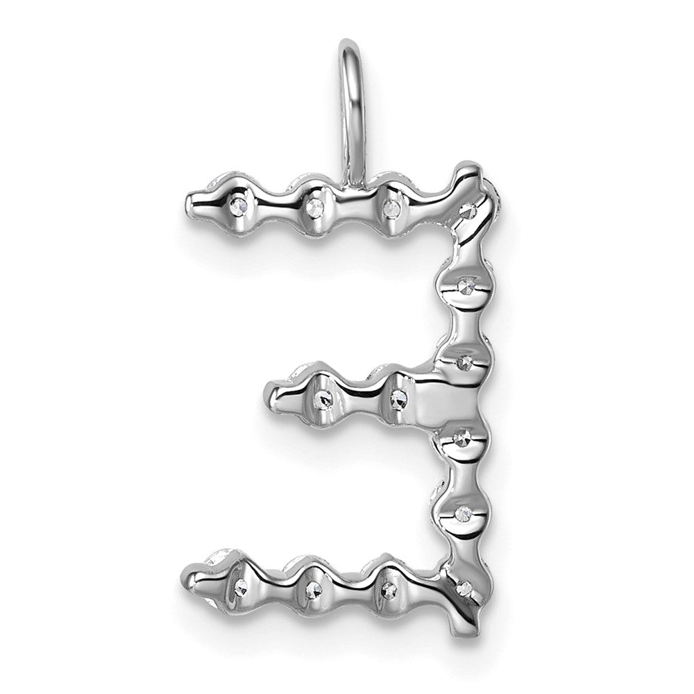 LGWP 14K White Gold 1/2 carat Lab Grown Diamond VS+ F+ Complete Alphabet E Pendant