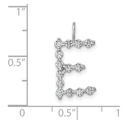 LGWP 14K White Gold 1/2 carat Lab Grown Diamond VS+ F+ Complete Alphabet E Pendant