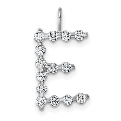LGWP 14K White Gold 1/2 carat Lab Grown Diamond VS+ F+ Complete Alphabet E Pendant