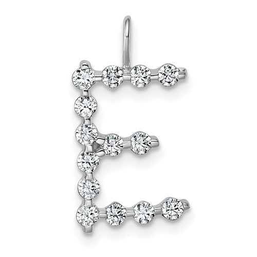 LGWP 14K White Gold 1/2 carat Lab Grown Diamond VS+ F+ Complete Alphabet E Pendant