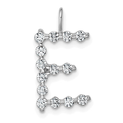 LGWP 14K White Gold 1/2 carat Lab Grown Diamond VS+ F+ Complete Alphabet E Pendant