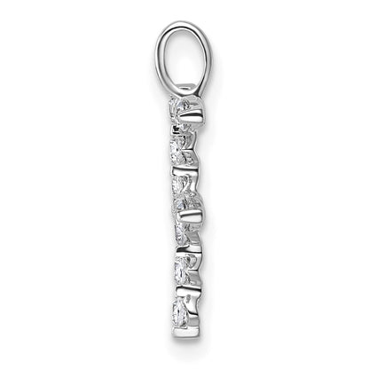 LGWP 14K White Gold 3/8 carat Lab Grown Diamond VS+ F+ Complete Alphabet F Pendant