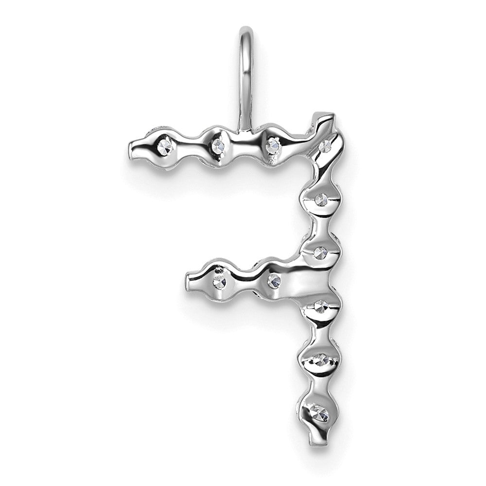 LGWP 14K White Gold 3/8 carat Lab Grown Diamond VS+ F+ Complete Alphabet F Pendant