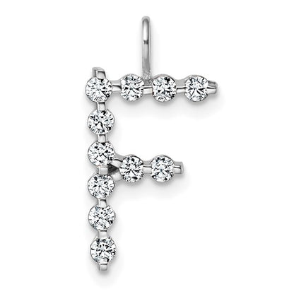 LGWP 14K White Gold 3/8 carat Lab Grown Diamond VS+ F+ Complete Alphabet F Pendant