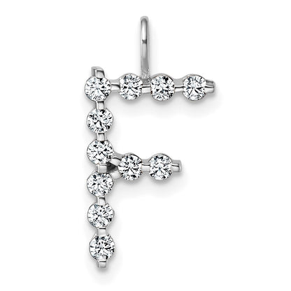 LGWP 14K White Gold 3/8 carat Lab Grown Diamond VS+ F+ Complete Alphabet F Pendant