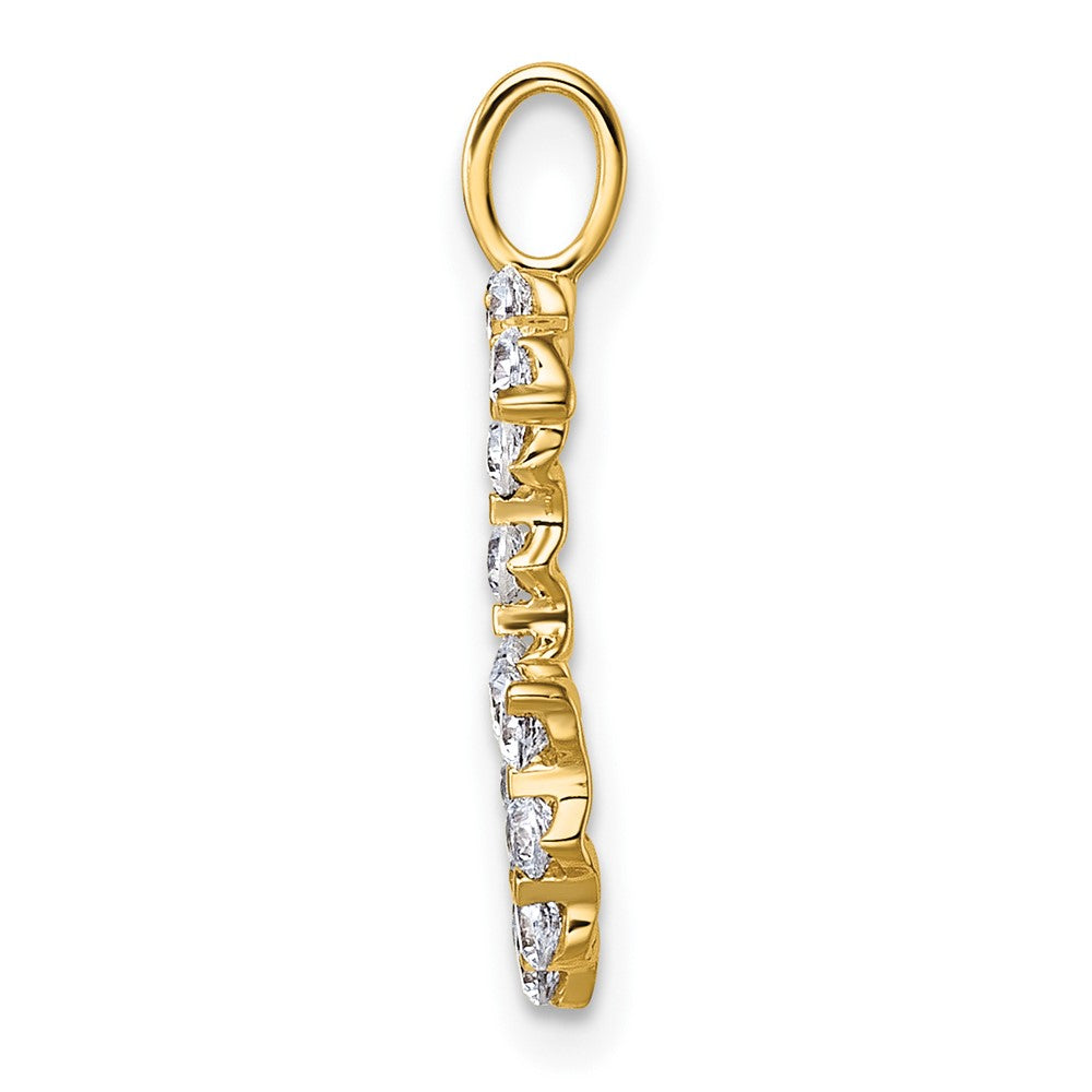 LGYP 14K Yellow Gold 1/2 carat Lab Grown Diamond VS+ F+ Complete Alphabet G Pendant