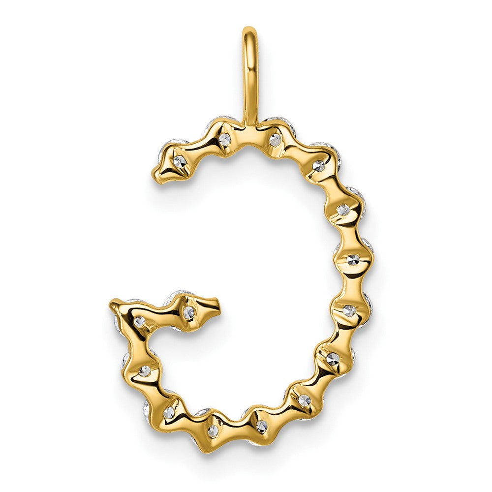 LGYP 14K Yellow Gold 1/2 carat Lab Grown Diamond VS+ F+ Complete Alphabet G Pendant