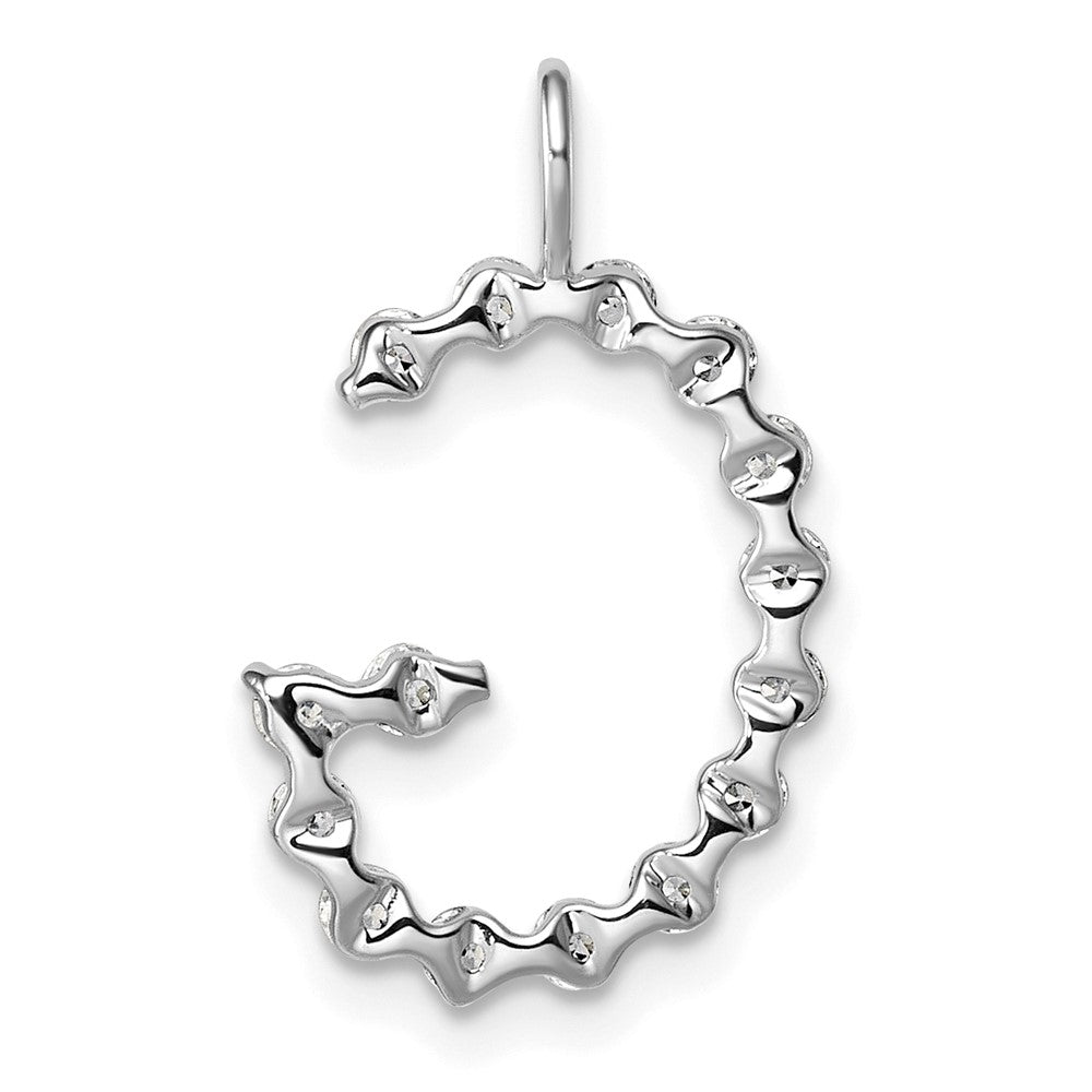 LGWP 14K White Gold 1/2 carat Lab Grown Diamond VS+ F+ Complete Alphabet G Pendant