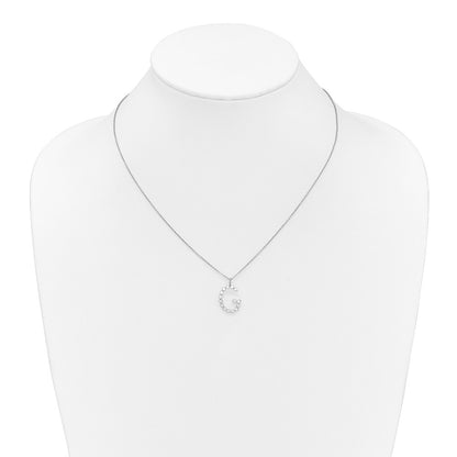LGWN 14K White Gold 1/2 carat Lab Grown Diamond VS+ F+ Complete Alphabet G Pendant Necklace