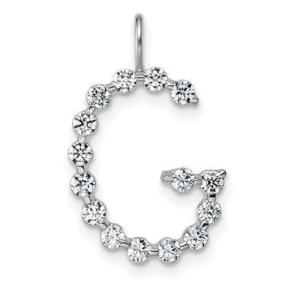 LGWP 14K White Gold 1/2 carat Lab Grown Diamond VS+ F+ Complete Alphabet G Pendant