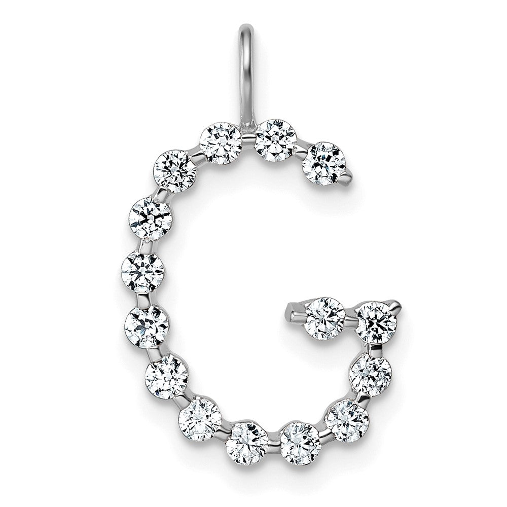 LGWP 14K White Gold 1/2 carat Lab Grown Diamond VS+ F+ Complete Alphabet G Pendant