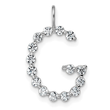 LGWP 14K White Gold 1/2 carat Lab Grown Diamond VS+ F+ Complete Alphabet G Pendant