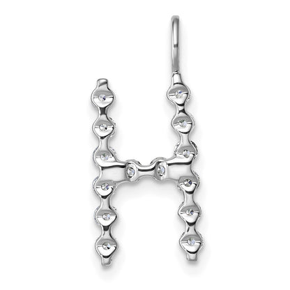 LGWP 14K White Gold 1/2 carat Lab Grown Diamond VS+ F+ Complete Alphabet H Pendant