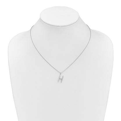 LGWN 14K White Gold 1/2 carat Lab Grown Diamond VS+ F+ Complete Alphabet H Pendant Necklace