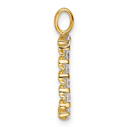 LGYP 14K Yellow Gold 1/3 carat Lab Grown Diamond VS+ F+ Complete Alphabet I Pendant