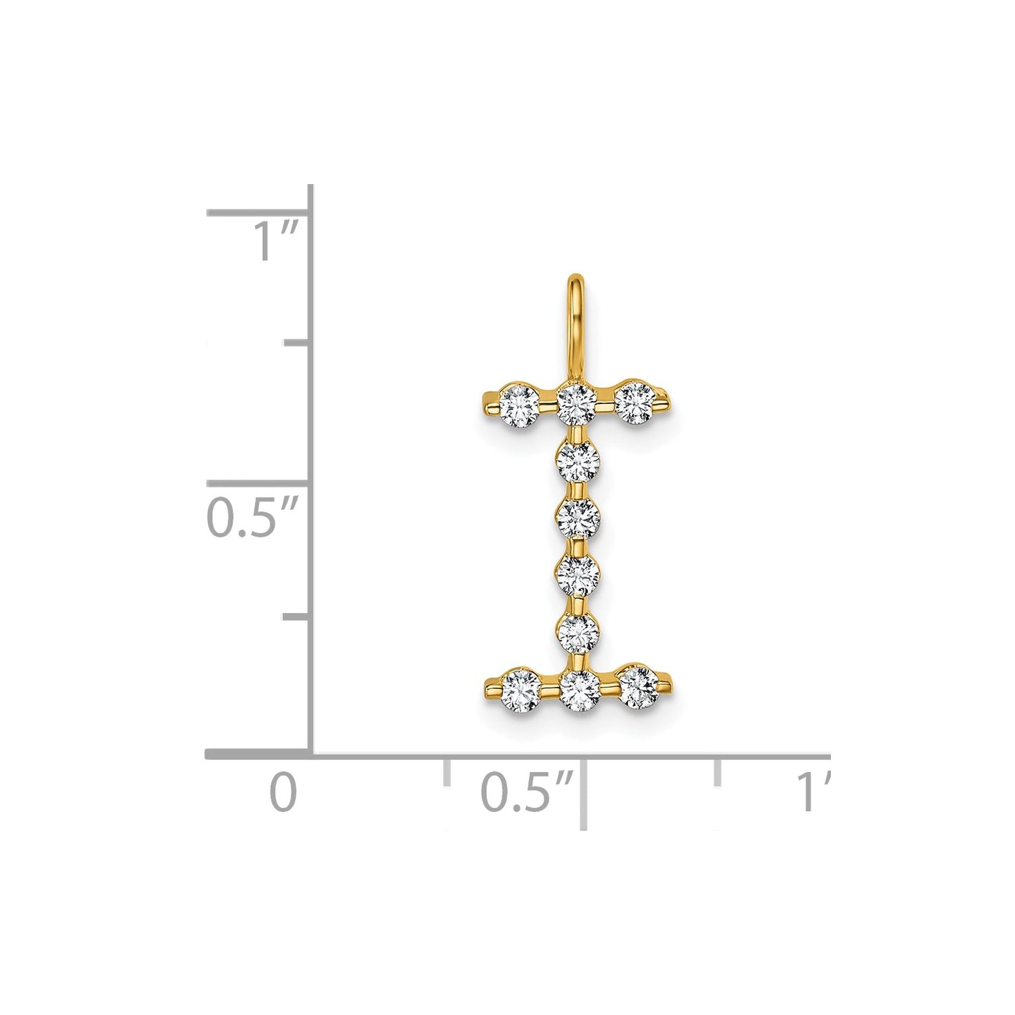 True Origin 14k 1/3 carat Lab Grown Diamond VS DEF Alphabet I Pendant