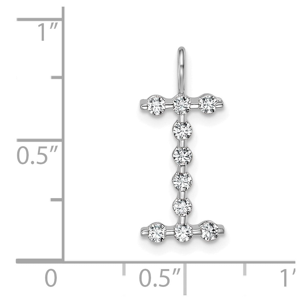 True Origin 14K White Gold 1/3 carat Lab Grown Diamond VS+ F+ Complete Alphabet I Pendant