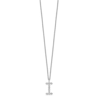 LGWN 14K White Gold 1/3 carat Lab Grown Diamond VS+ F+ Complete Alphabet I Pendant Necklace
