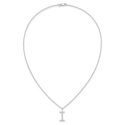 LGWN 14K White Gold 1/3 carat Lab Grown Diamond VS+ F+ Complete Alphabet I Pendant Necklace