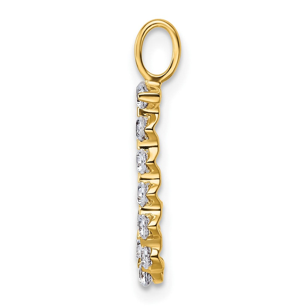 LGYP 14K Yellow Gold 3/8 carat Lab Grown Diamond VS+ F+ Complete Alphabet J Pendant