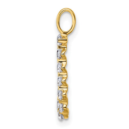 LGYP 14K Yellow Gold 3/8 carat Lab Grown Diamond VS+ F+ Complete Alphabet J Pendant