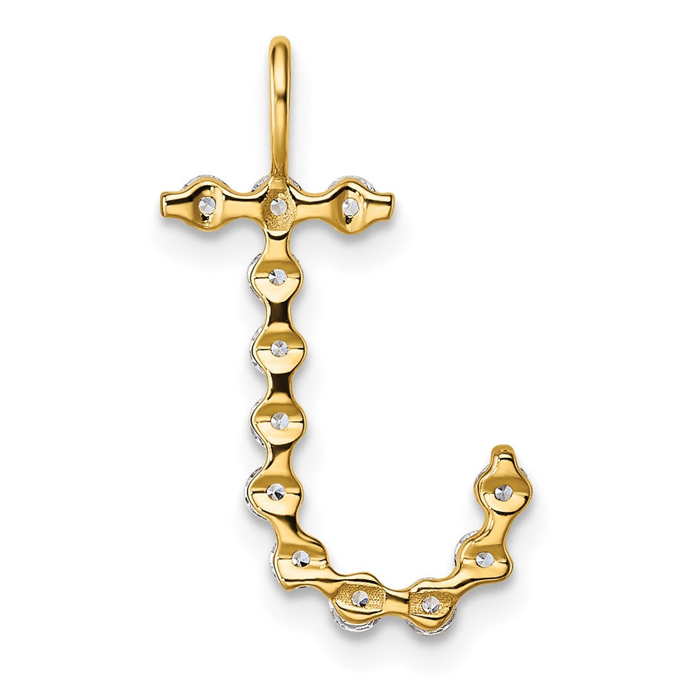 LGYP 14K Yellow Gold 3/8 carat Lab Grown Diamond VS+ F+ Complete Alphabet J Pendant