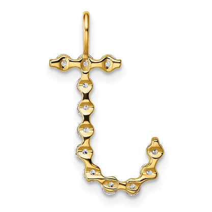 LGYP 14K Yellow Gold 3/8 carat Lab Grown Diamond VS+ F+ Complete Alphabet J Pendant