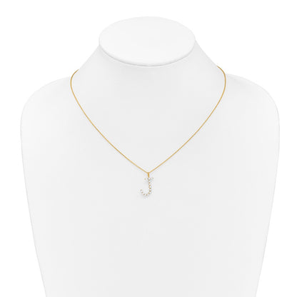 LGYN 14K Yellow Gold 3/8 carat Lab Grown Diamond VS+ F+ Complete Alphabet J Pendant Necklace