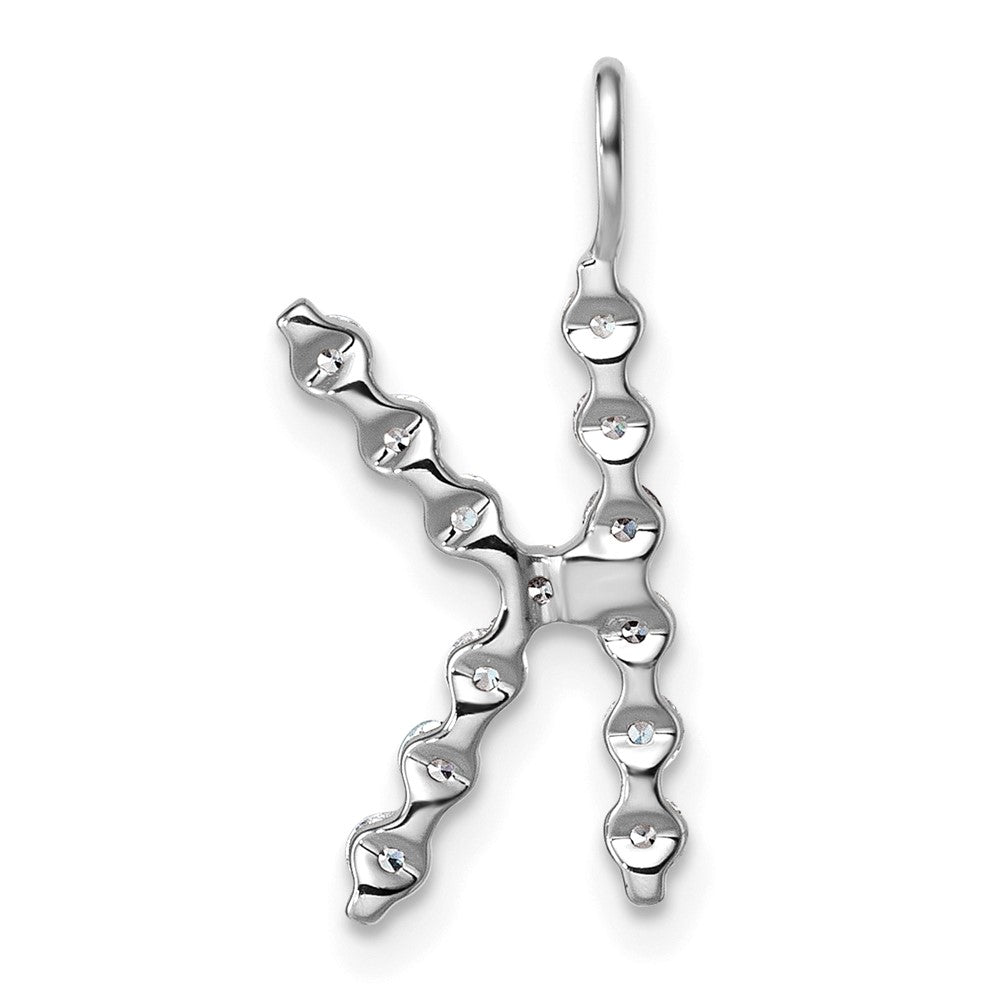 LGWP 14K White Gold 3/8 carat Lab Grown Diamond VS+ F+ Complete Alphabet K Pendant