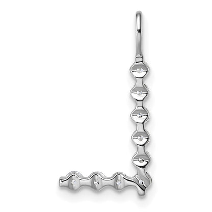 LGWP 14K White Gold 1/3 carat Lab Grown Diamond VS+ F+ Complete Alphabet L Pendant