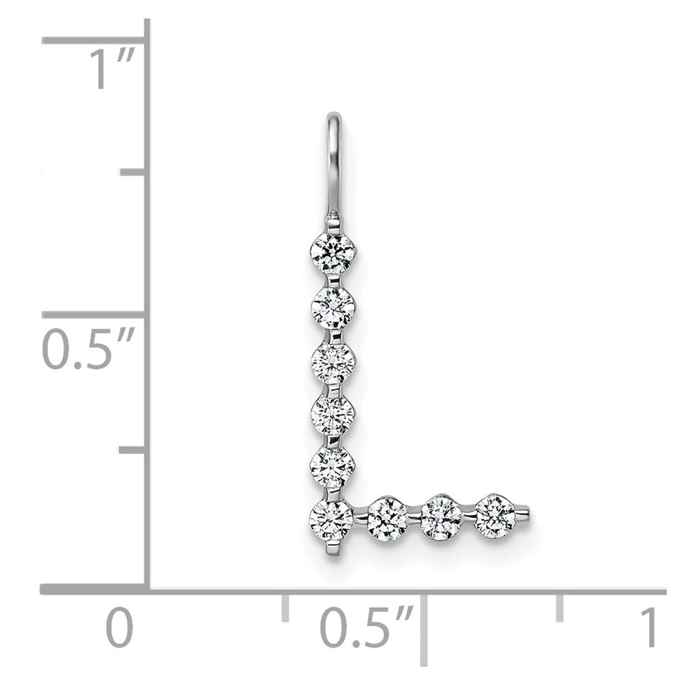 LGWP 14K White Gold 1/3 carat Lab Grown Diamond VS+ F+ Complete Alphabet L Pendant