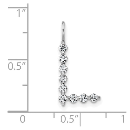 LGWP 14K White Gold 1/3 carat Lab Grown Diamond VS+ F+ Complete Alphabet L Pendant