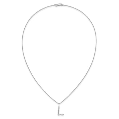 LGWN 14K White Gold 1/3 carat Lab Grown Diamond VS+ F+ Complete Alphabet L Pendant Necklace