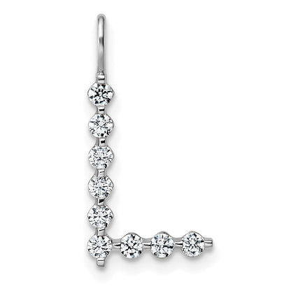 LGWP 14K White Gold 1/3 carat Lab Grown Diamond VS+ F+ Complete Alphabet L Pendant
