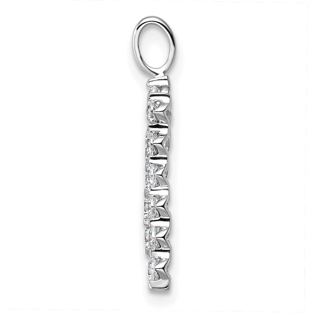 LGWP 14K White Gold 5/8 carat Lab Grown Diamond VS+ F+ Complete Alphabet M Pendant