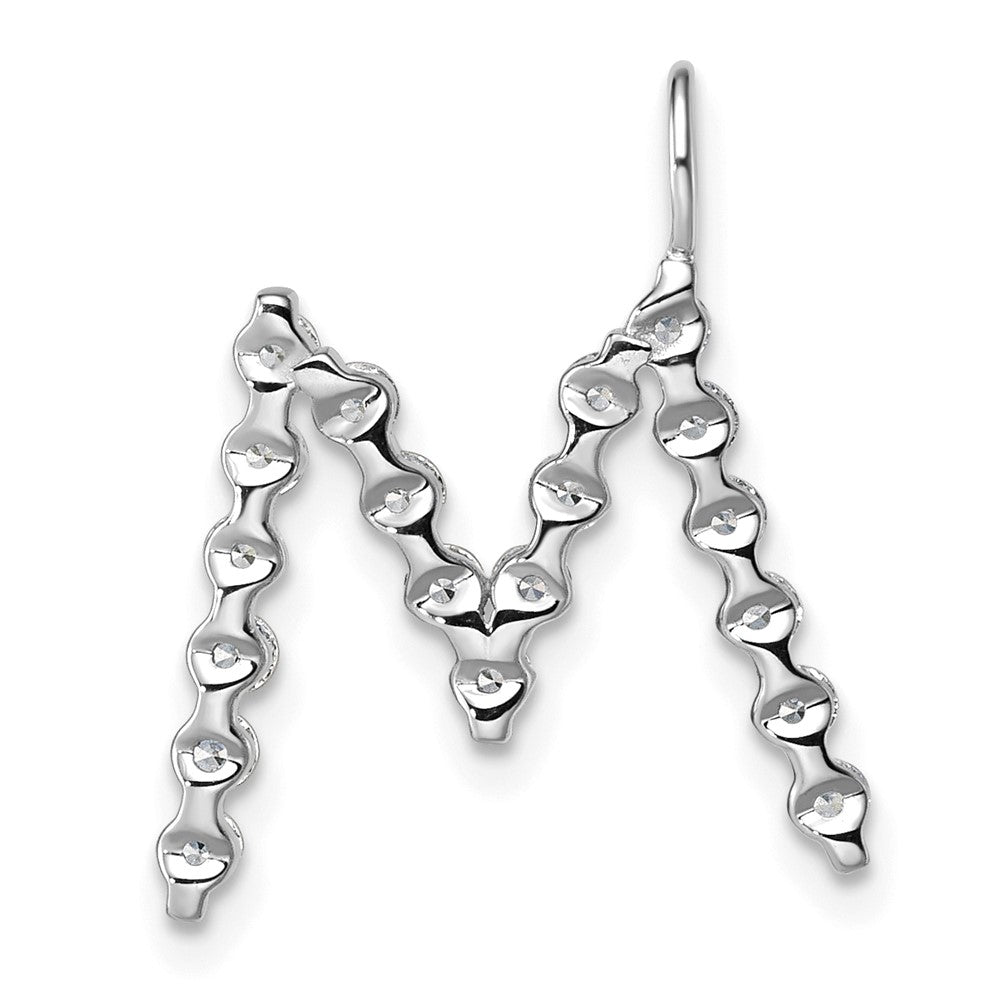 LGWP 14K White Gold 5/8 carat Lab Grown Diamond VS+ F+ Complete Alphabet M Pendant