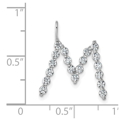 LGWP 14K White Gold 5/8 carat Lab Grown Diamond VS+ F+ Complete Alphabet M Pendant
