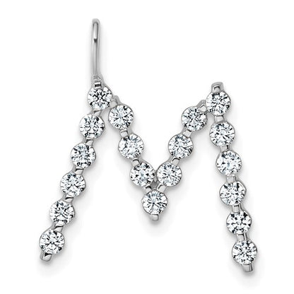 LGWP 14K White Gold 5/8 carat Lab Grown Diamond VS+ F+ Complete Alphabet M Pendant