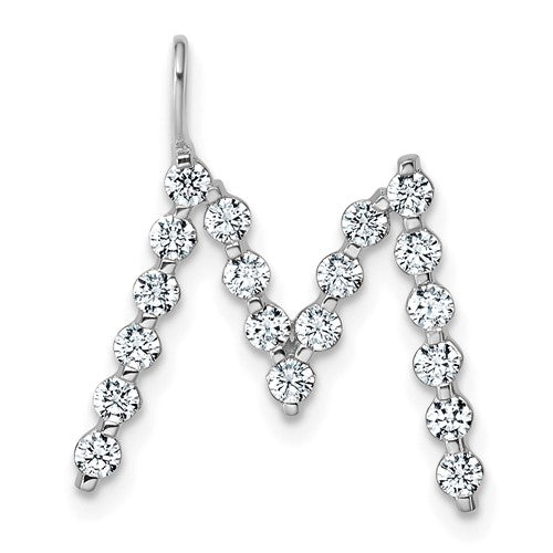 LGWP 14K White Gold 5/8 carat Lab Grown Diamond VS+ F+ Complete Alphabet M Pendant