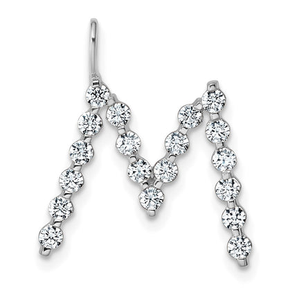 LGWP 14K White Gold 5/8 carat Lab Grown Diamond VS+ F+ Complete Alphabet M Pendant
