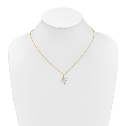 LGYN 14K Yellow Gold 5/8 carat Lab Grown Diamond VS+ F+ Complete Alphabet N Pendant Necklace