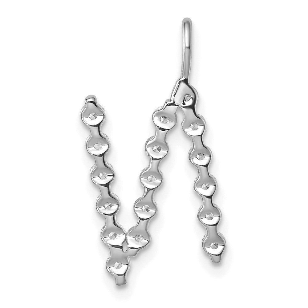 LGWP 14K White Gold 5/8 carat Lab Grown Diamond VS+ F+ Complete Alphabet N Pendant
